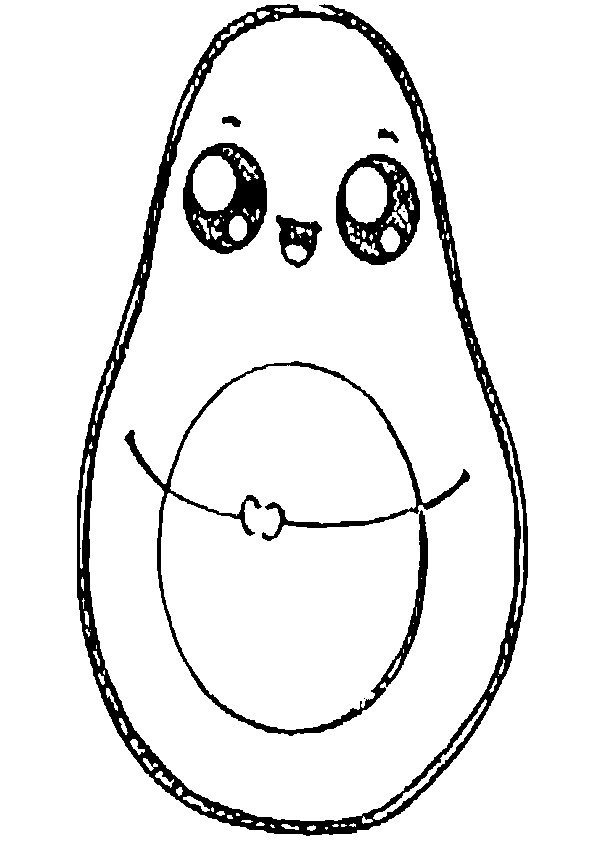 Dibujo de aguacatito kawaii