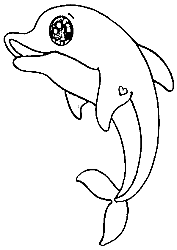 Dibujo de Delfin Saltador para imprimir y colorear