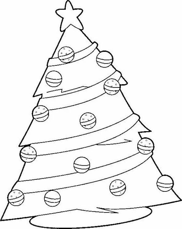 Dibujo de Navidad para colorear de árbol de Navidad 2