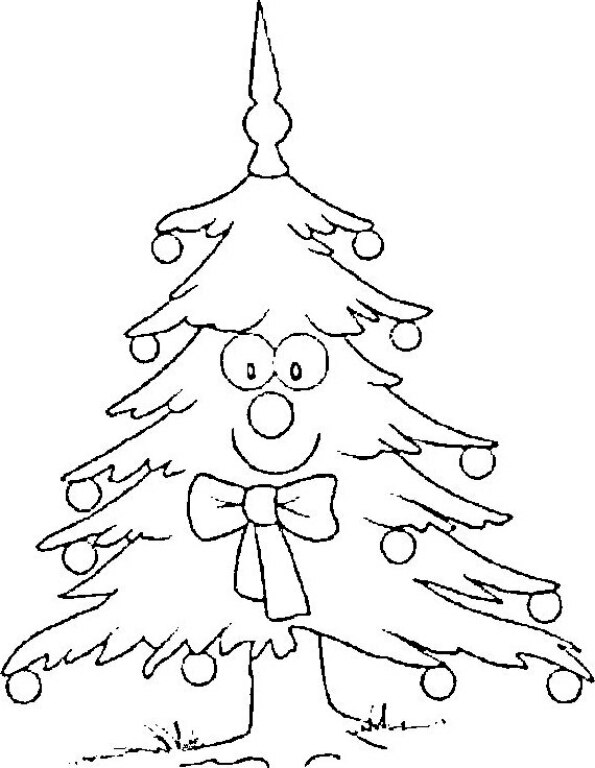 Dibujo de Navidad para colorear de árbol de Navidad 5