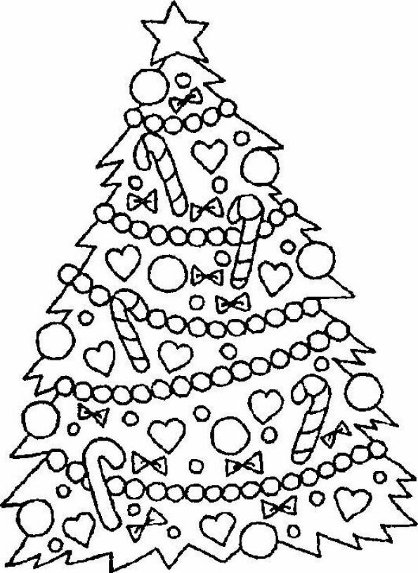 Dibujo de Navidad para colorear de árbol de Navidad 7