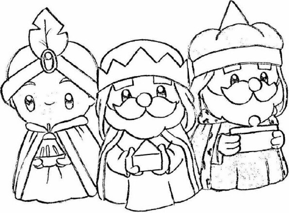 Dibujo de Navidad para colorear de los Reyes Magos de Oriente 19