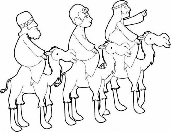 Dibujo de Navidad para colorear de los Reyes Magos de Oriente 20
