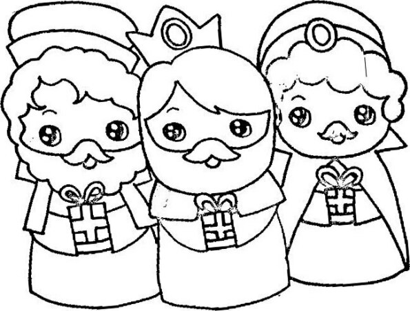 Dibujo de Navidad para colorear de los Reyes Magos de Oriente 25