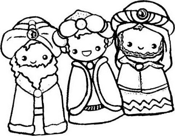 Dibujo de Navidad para colorear de los Reyes Magos de Oriente 26