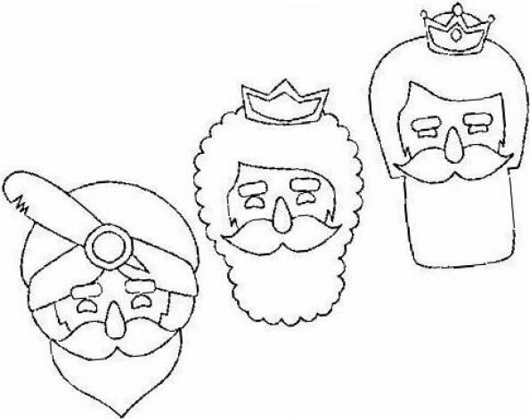 Dibujo de Navidad para colorear de los Reyes Magos de Oriente 28