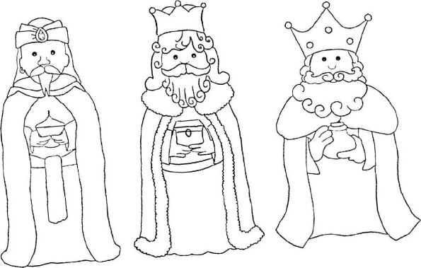Dibujo de Navidad para colorear de los Reyes Magos de Oriente 7