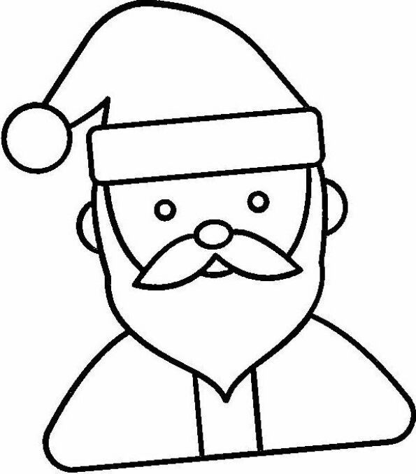 Dibujo de Navidad para colorear de Santa Claus Kawaii  10