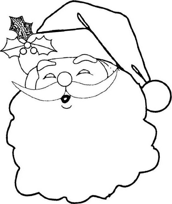 Dibujo de Navidad para colorear de Santa Claus Kawaii  4