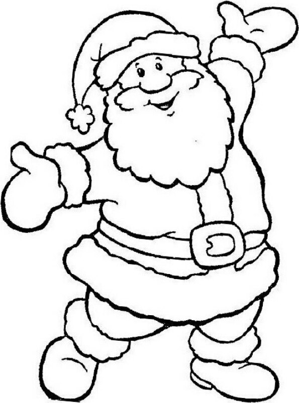 Dibujo de Navidad para colorear de Santa Claus Kawaii  9