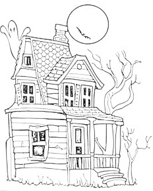 Dibujo Halloween  Casa Encantada