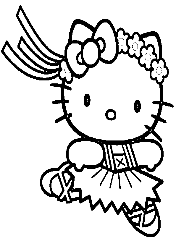 Dibujos de Hello Kitty bailarina saltando