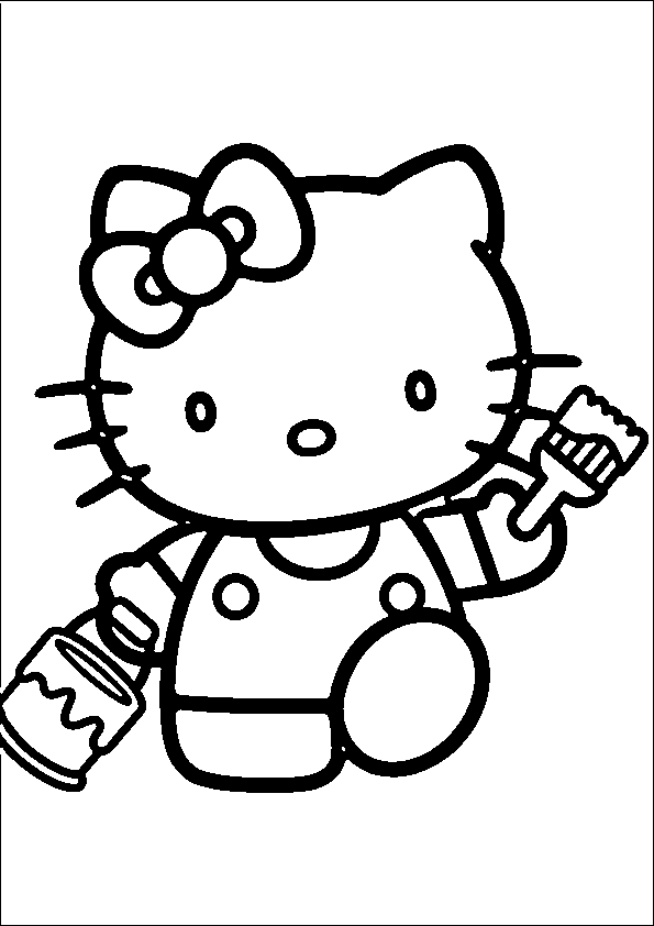 Dibujos de Hello Kitty pintora