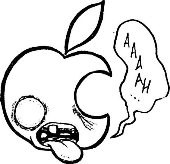 Dibujo Kawaii Halloween de logo Apple zombie