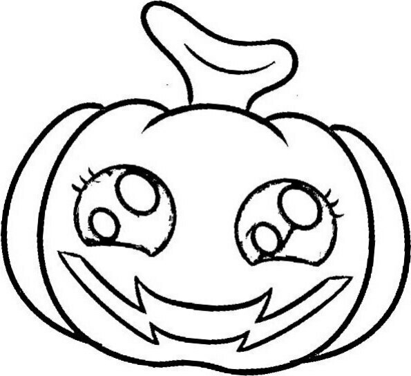 dibujo kawaii halloween para colorear de calabaza 4