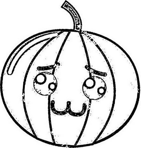 dibujo kawaii halloween para colorear de calabaza 5
