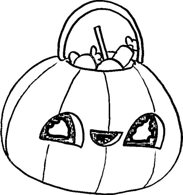 Dibujo Kawaii Halloween para colorear de calabaza 6