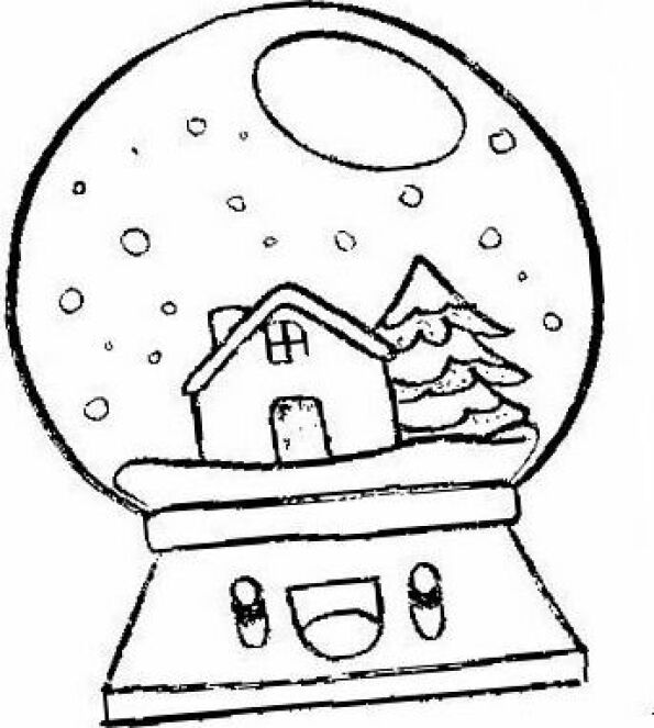 Dibujo kawaii para colorear de bola de Cristal Navidad 4