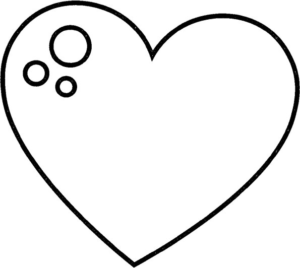 Dibujo Kawaii para colorear de corazón con burbujas