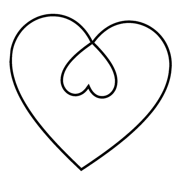 Dibujo Kawaii para colorear de corazones entrelazados