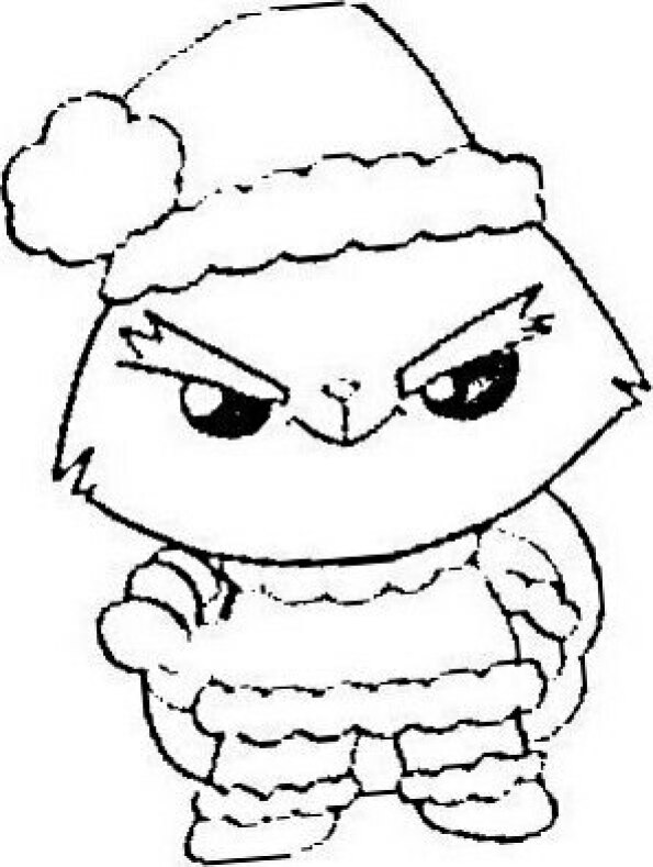 Dibujo kawaii para colorear de Grinch Navidad
