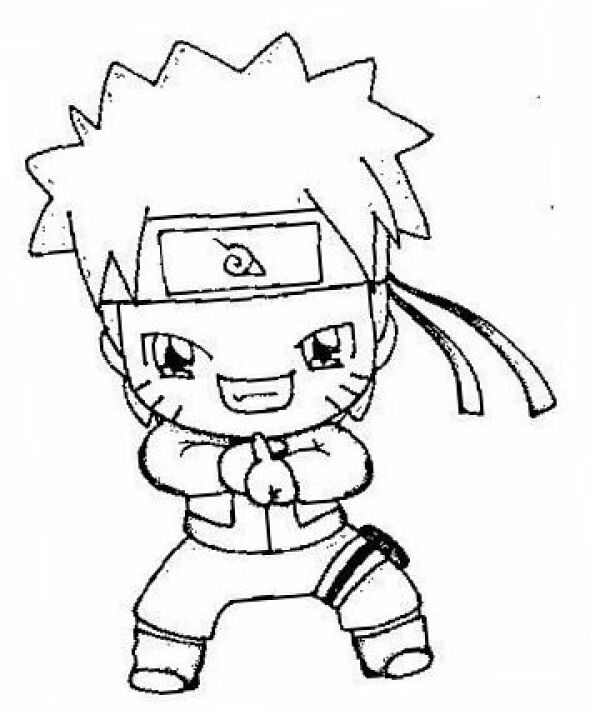 Dibujo Kawaii para colorear de Naruto