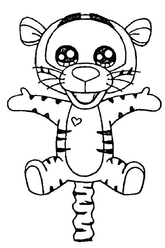 ▷ 🥇 🥇 Dibujo Kawaii para colorear de tigre bebé【2023】