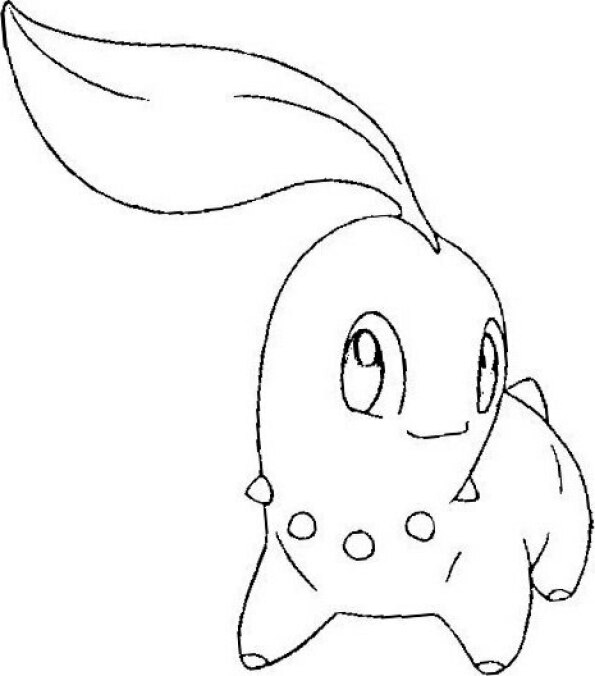 dibujo pokemon para colorear de Chikorita