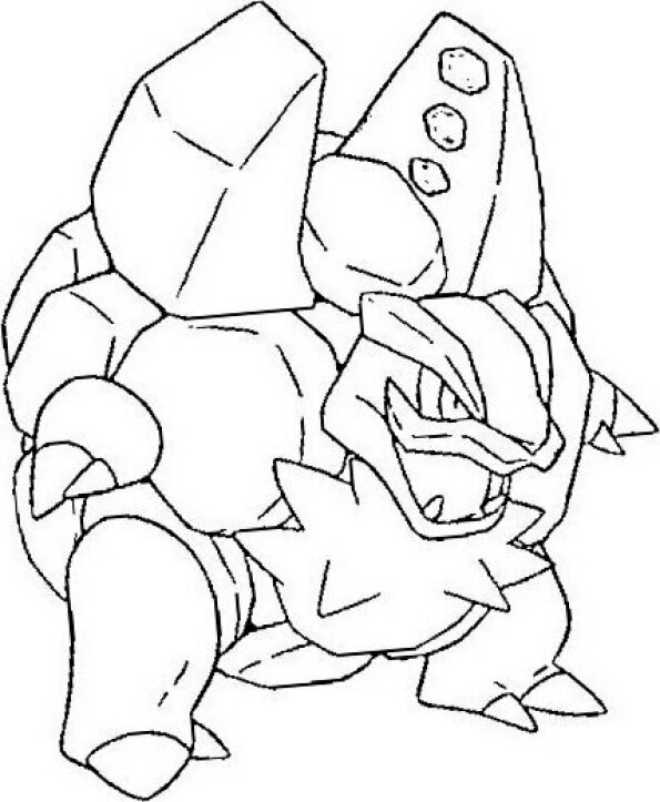 Dibujo Pokémon para colorear de Golem con forma de Alola