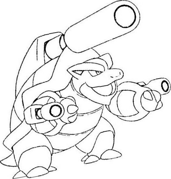 Dibujo Pokémon para colorear de Mega  Blastoise