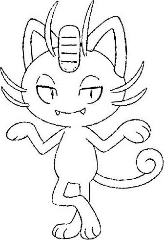 Dibujo Pokémon para colorear de Meowth con forma de Alola