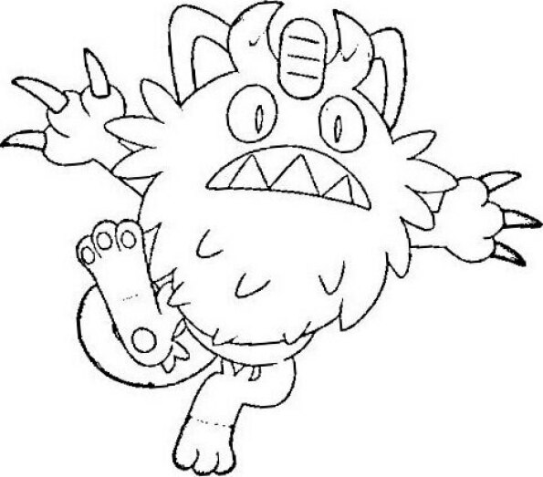 Dibujo Pokémon para colorear de Meowth con forma de Galar