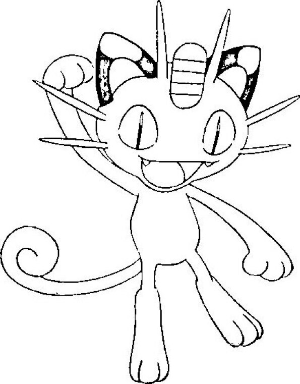 Dibujo Pokémon para colorear de Meowth