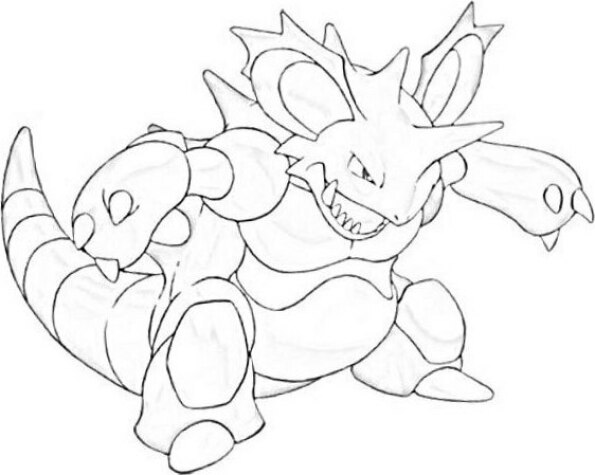 Dibujo Pokémon para colorear de Nidoking
