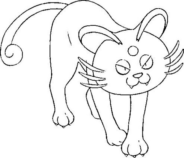 Dibujo Pokémon para colorear de Persian con forma de Alola