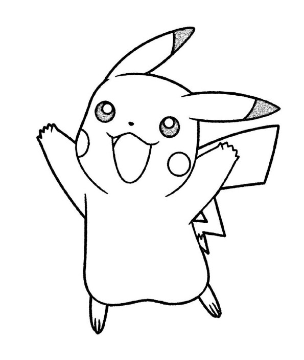 dibujo pokemon para colorear de Pikachu 2
