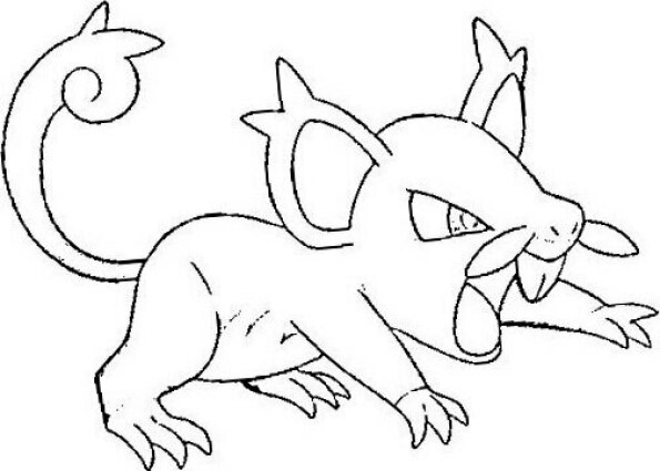 Dibujo Pokémon para colorear de Rattata con forma de Alola