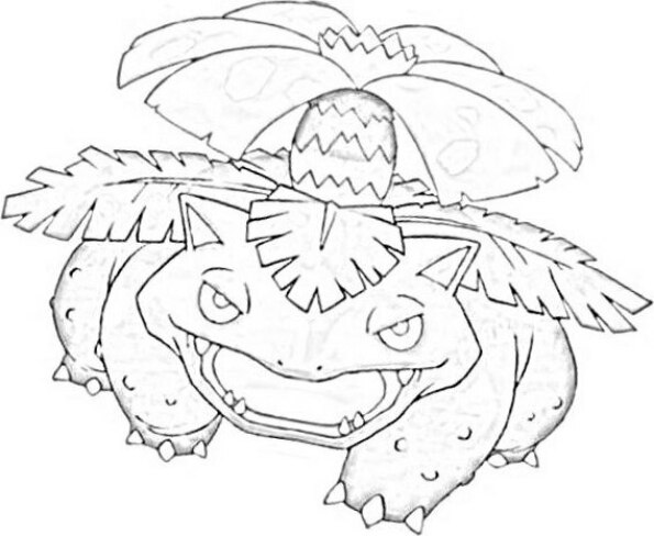 Dibujo Pokémon para colorear de venusaur