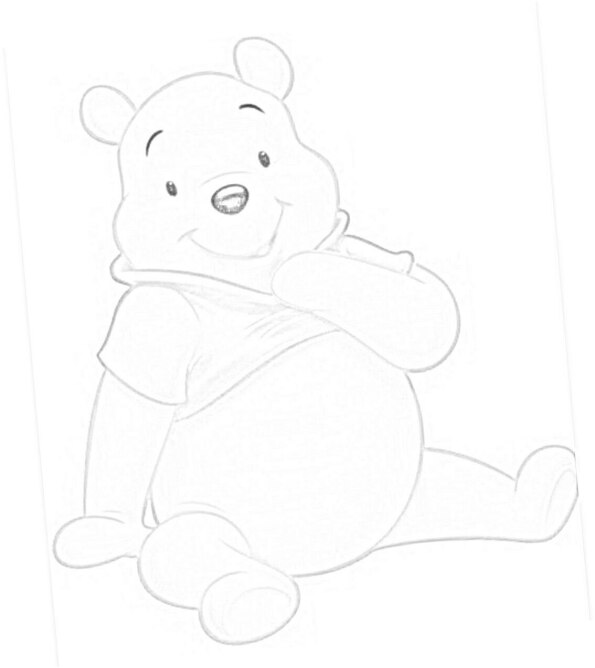 Dibujo Winnie the pooh sentado para colorear