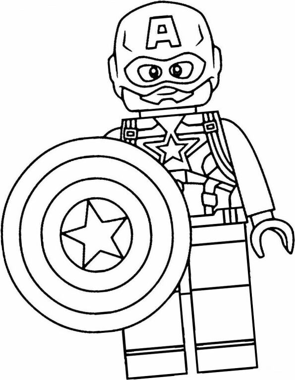 Dibujos de lego para colorear de Capitán América