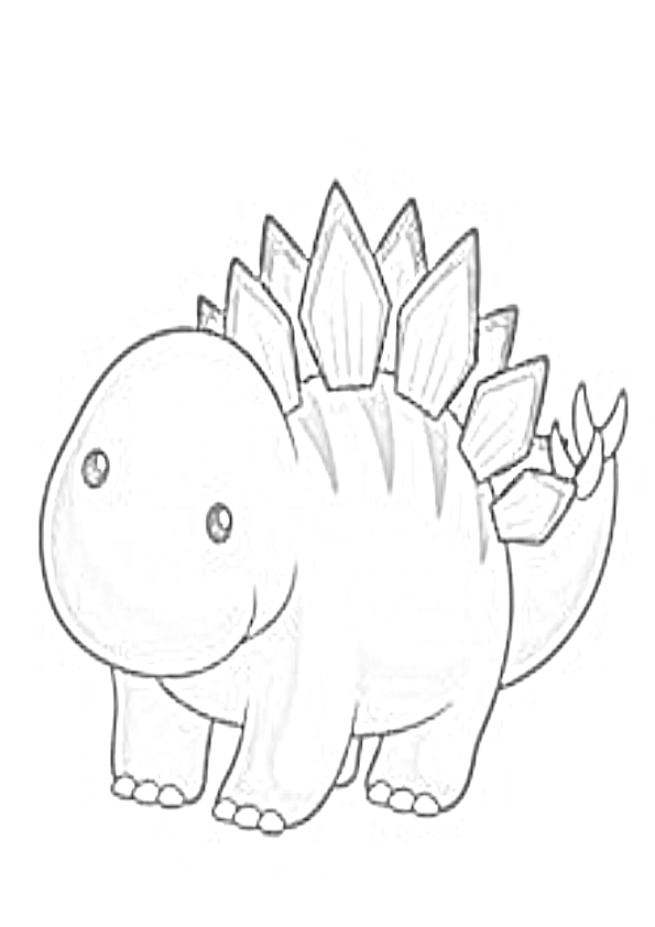 Dibujos dinosaurios kawaii baby stegosaurus