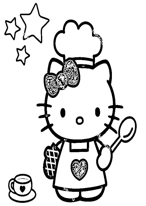 Dibujos de Hello Kitty cocinera