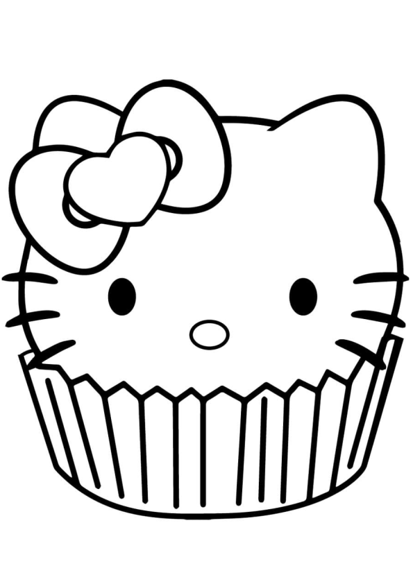 Dibujos de Hello Kitty cup cake