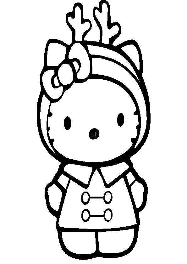 Dibujos de Hello Kitty disfrazada de ciervo