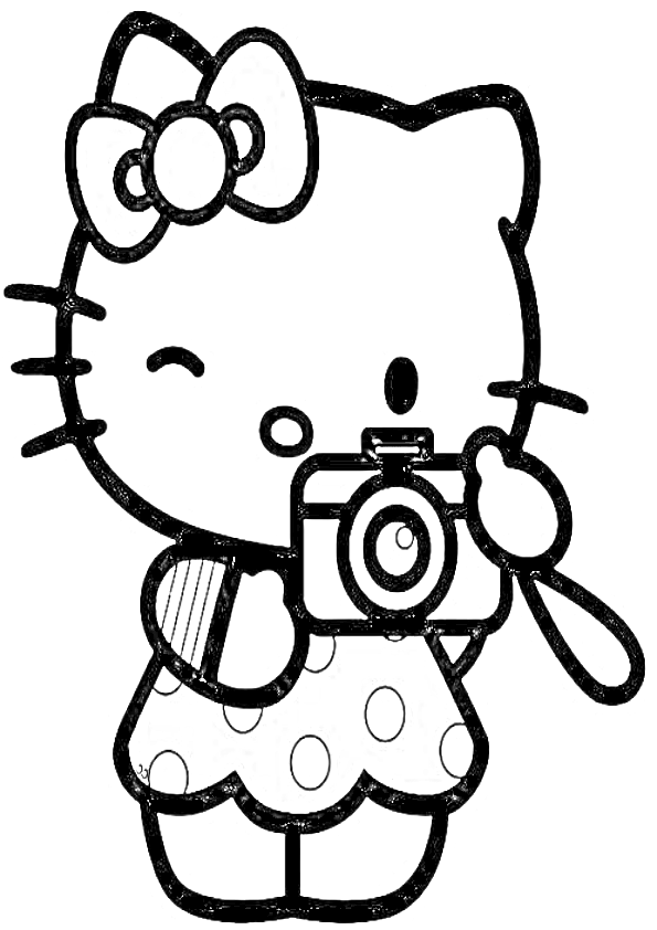 Dibujos de Hello Kitty fotógrafa