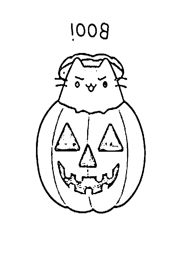 Dibujos de halloween gatito boo