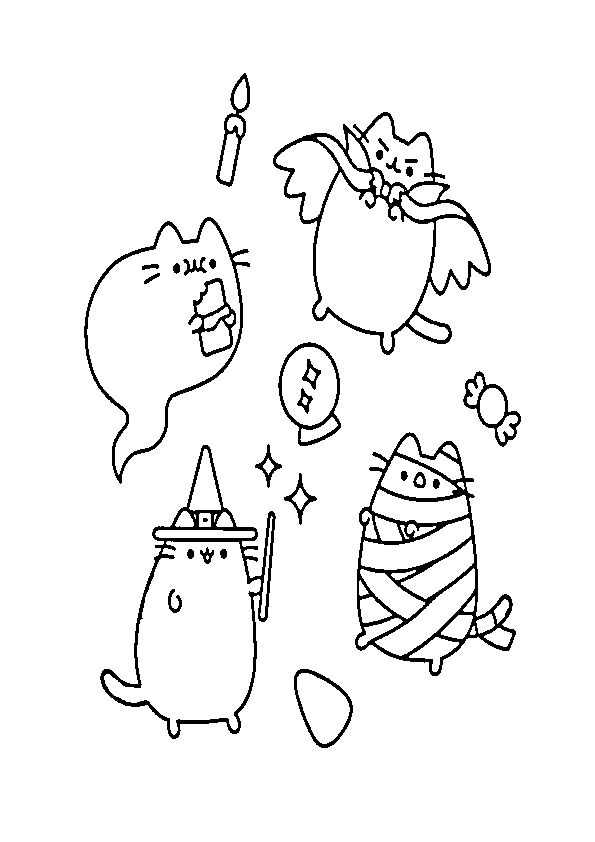 Dibujos de halloween gatitos halloween