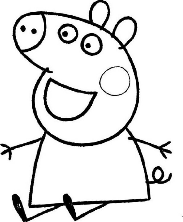 Dibujos kawaii para colorear de Peppa Pig sentada