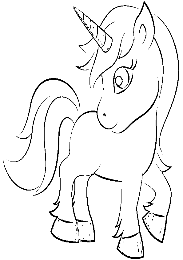 Dibujo de unicornio kawaii para imprimir y colorear