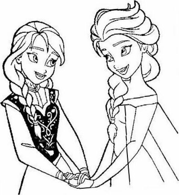 dibujos para colorear Frozen de Elsa y Anna 2